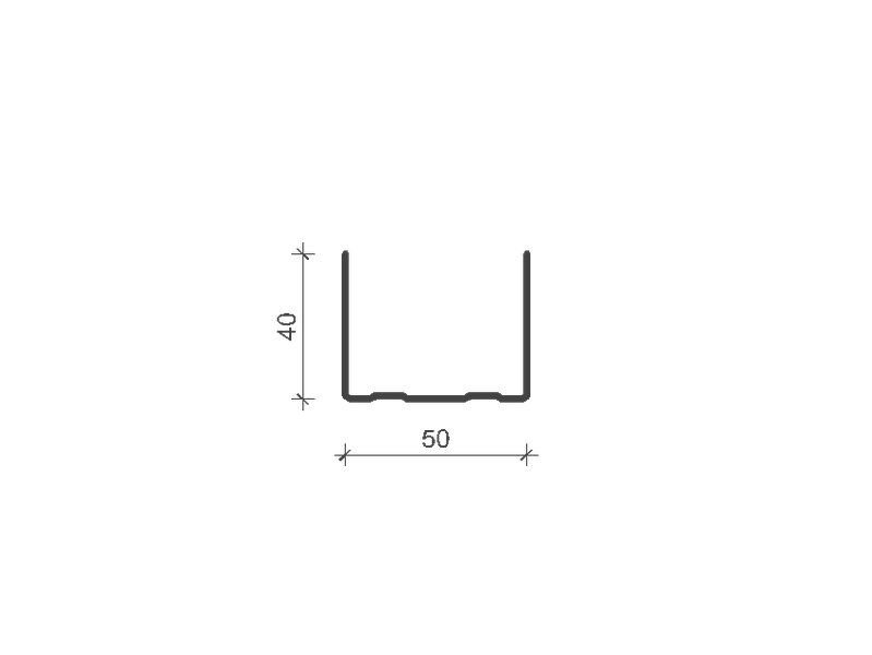 U 50 PROFIL 0,5 mm vastag lemezből